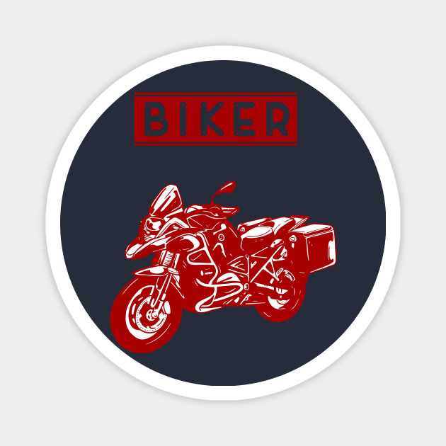 Biker - Motorcycle Magnet by Imutobi